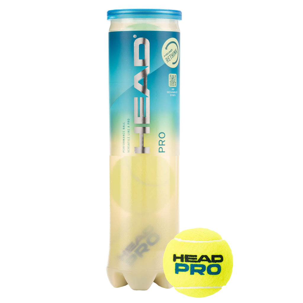 |Head Pro Tennis Balls - Tube of 4 - New - Tube and Ball|