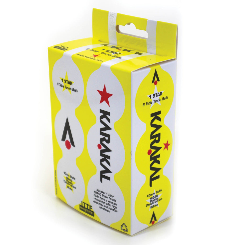 |Karakal 1 Star Table Tennis Balls - Pack of 6 - Back|