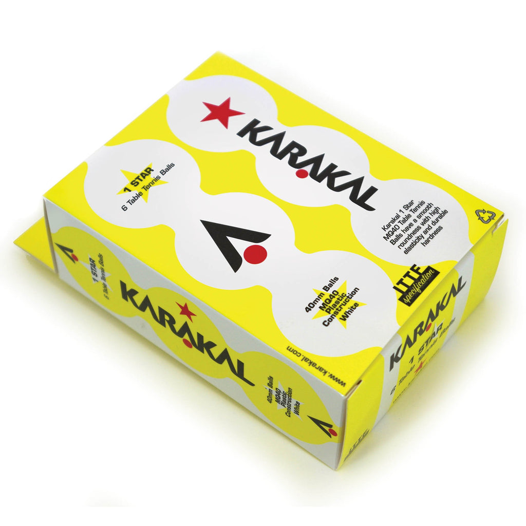 |Karakal 1 Star Table Tennis Balls - Pack of 6 -1|