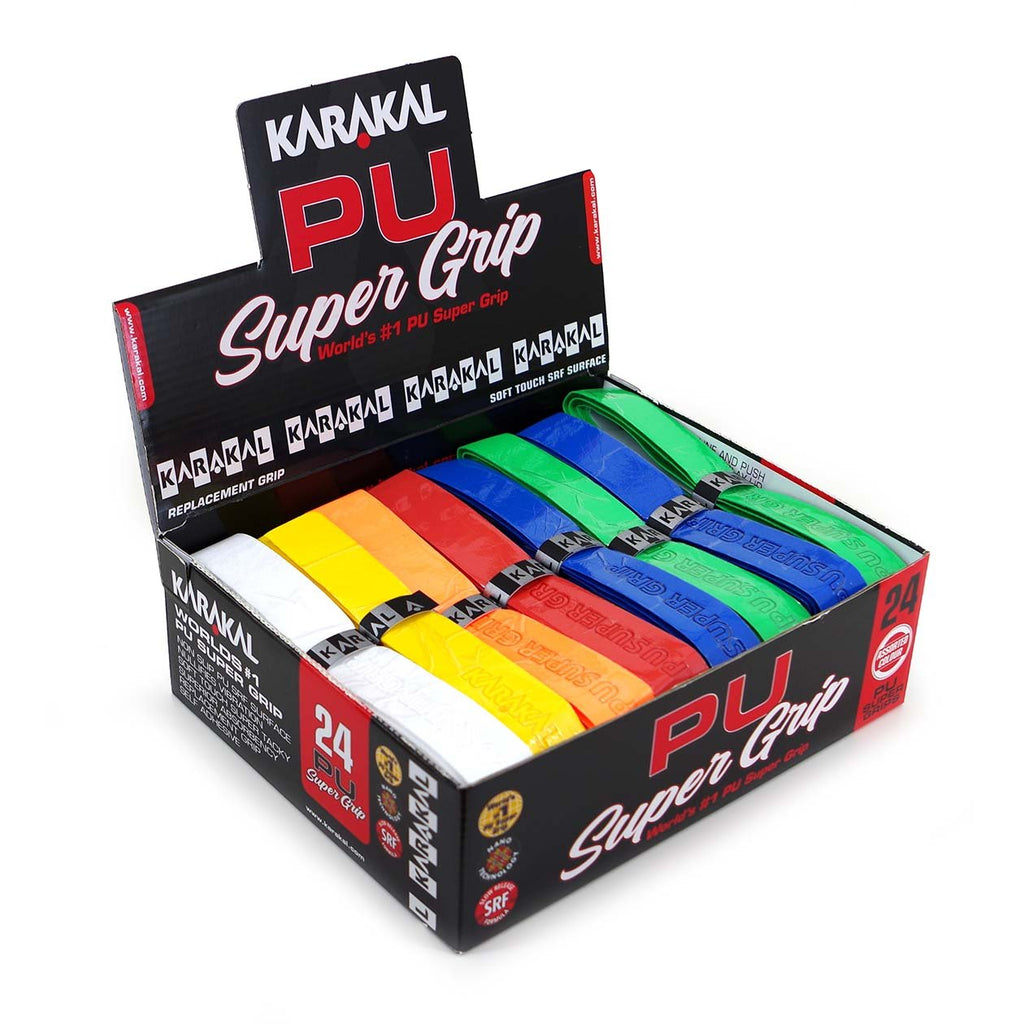 |Karakal Assorted Colour PU Super Replacement Grip (24 pack) Angle|