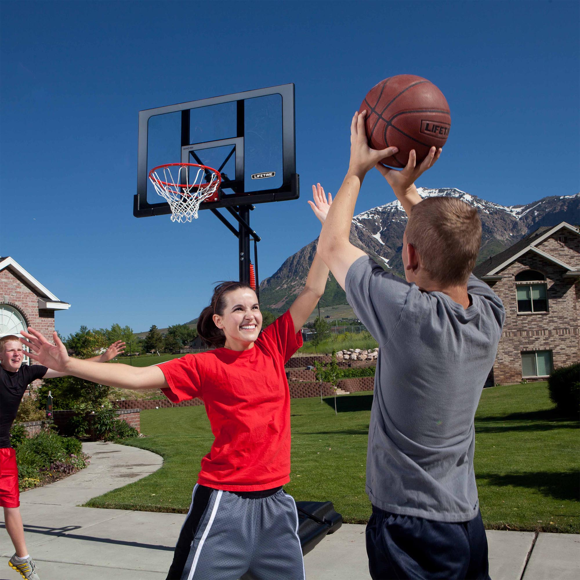 Lifetime Power Lift 52in Adjustable Portable Basketball System Sweatband