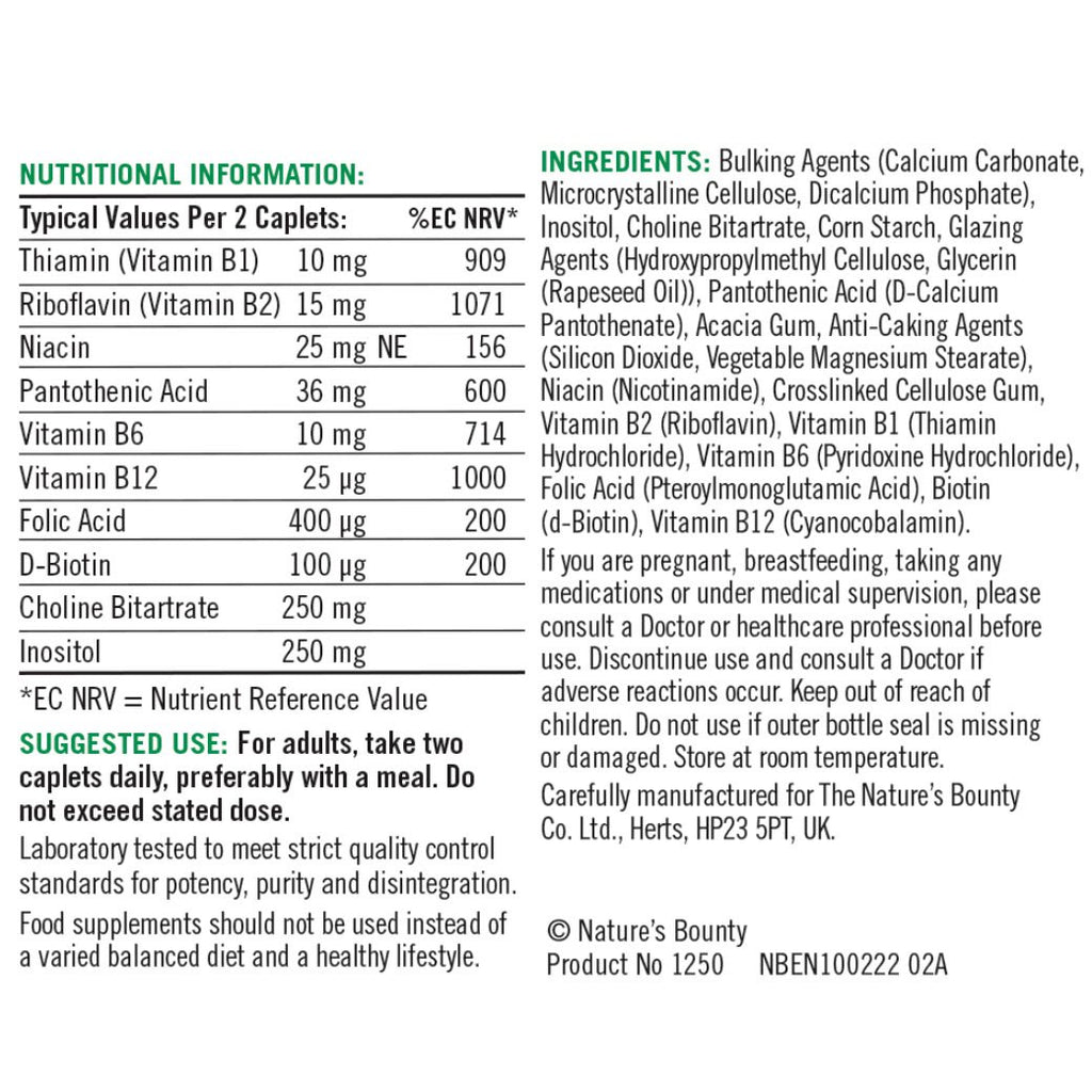 |Natures Bounty Complete B Vitamin Complex - 100 Tablets - Tab|