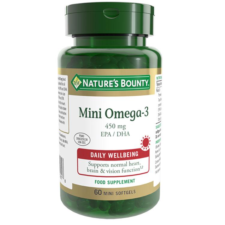 |Natures Bounty Mini Omega-3 450mg - 60 Softgels|