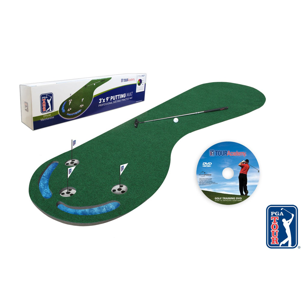 |PGA Tour 3 Inch x 9 Inch Golf Putting Mat - Box and DVD|