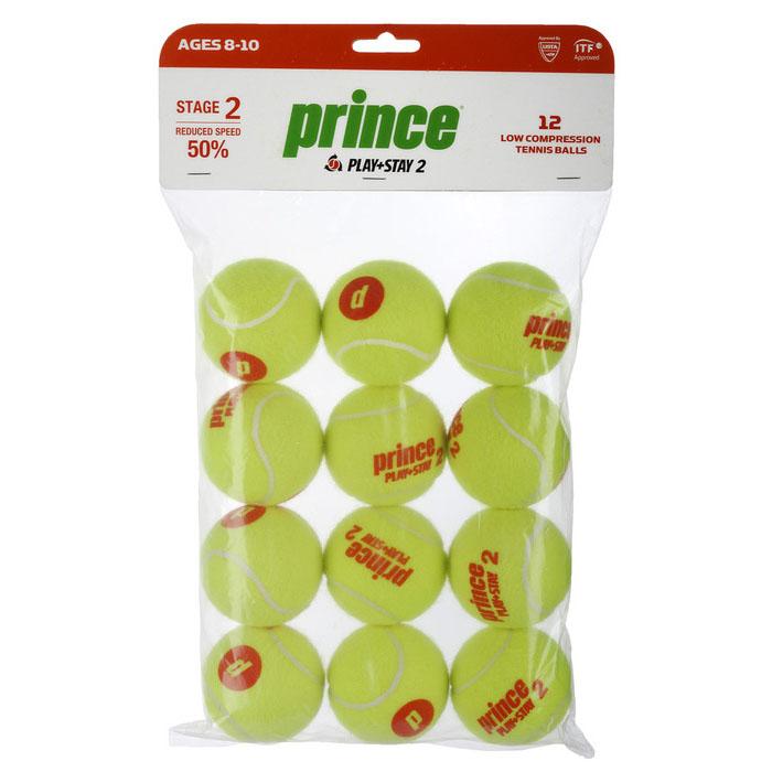 |Prince Play and Stay Stage 2 Orange Dot Mini Tennis Balls - 12 Pack|