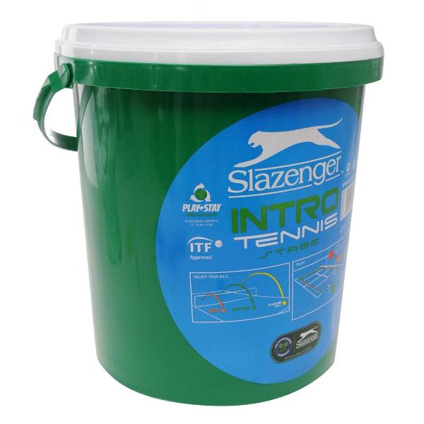 |Slazenger Mini Tennis Green 60 Ball Bucket- new-b|