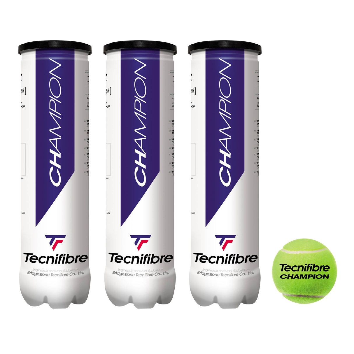 |Tecnifibre Champion One Tennis Balls - 1 Dozen Basll - Ball and Tube|