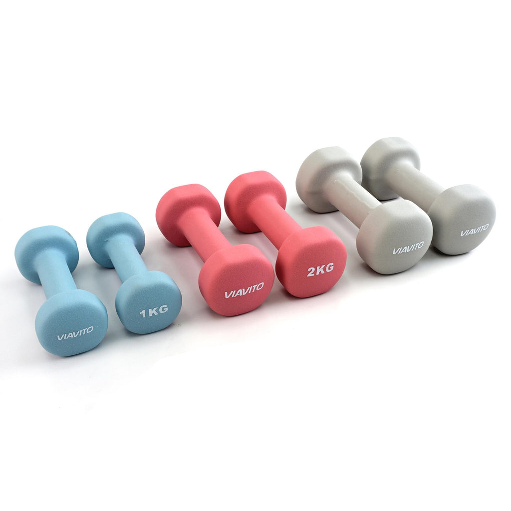 |Viavito 12kg Dumbbell Weights Set with Stand - Dumbbels|