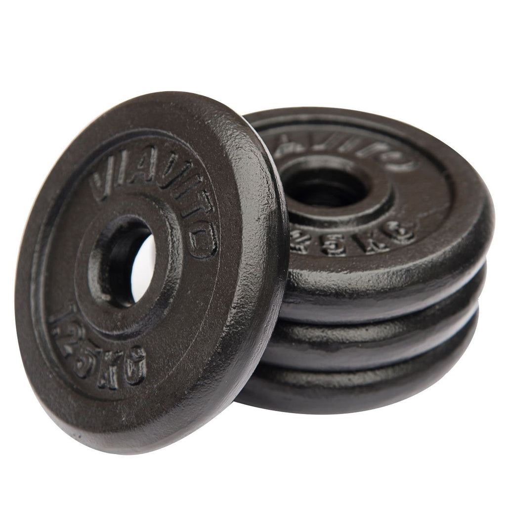 |Viavito Cast Iron Standard Weight Plates - 4x1.25kg|
