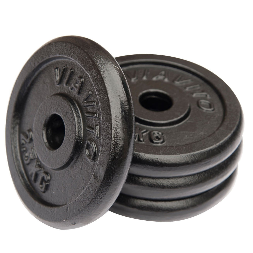 |Viavito Cast Iron Standard Weight Plates - 4x2.5kg|