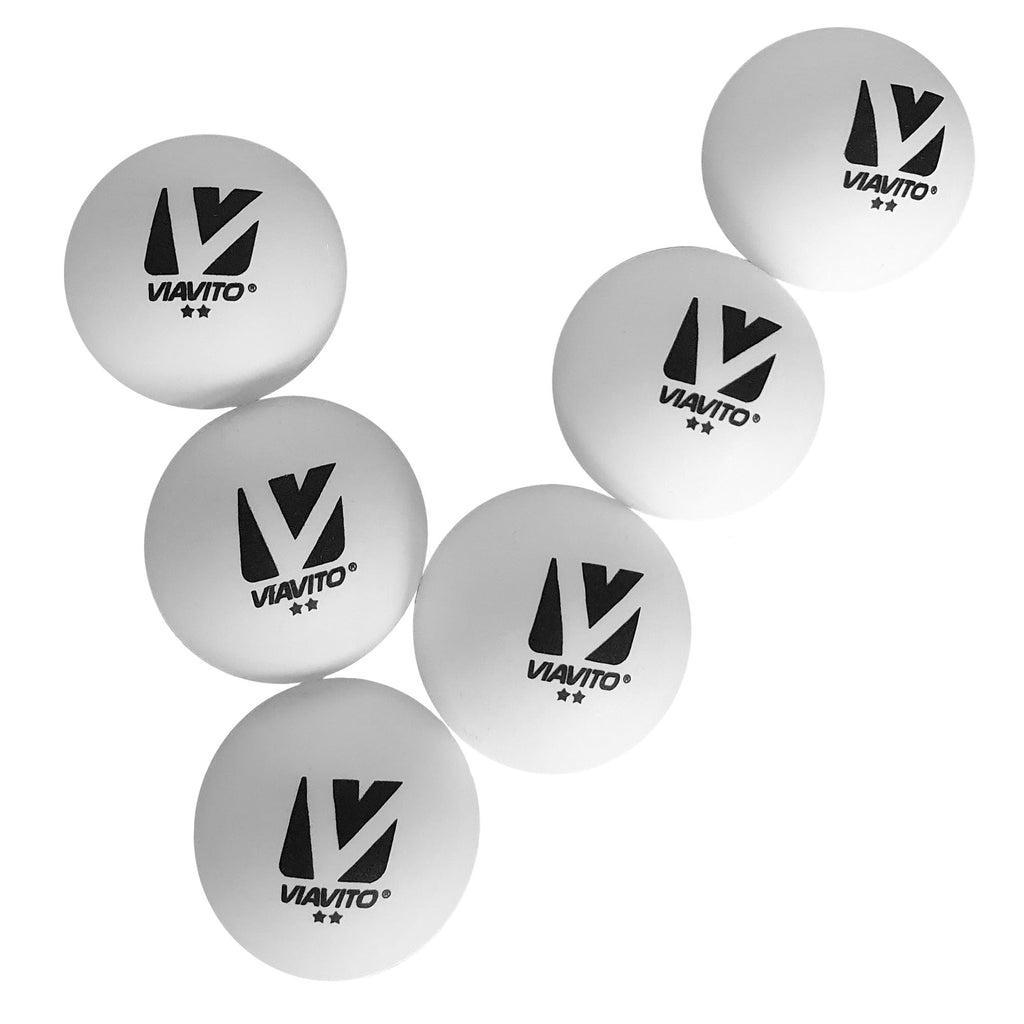 |Viavito Club Adept 2 Star Table Tennis Balls - Pack of 6 - New - Balls V|