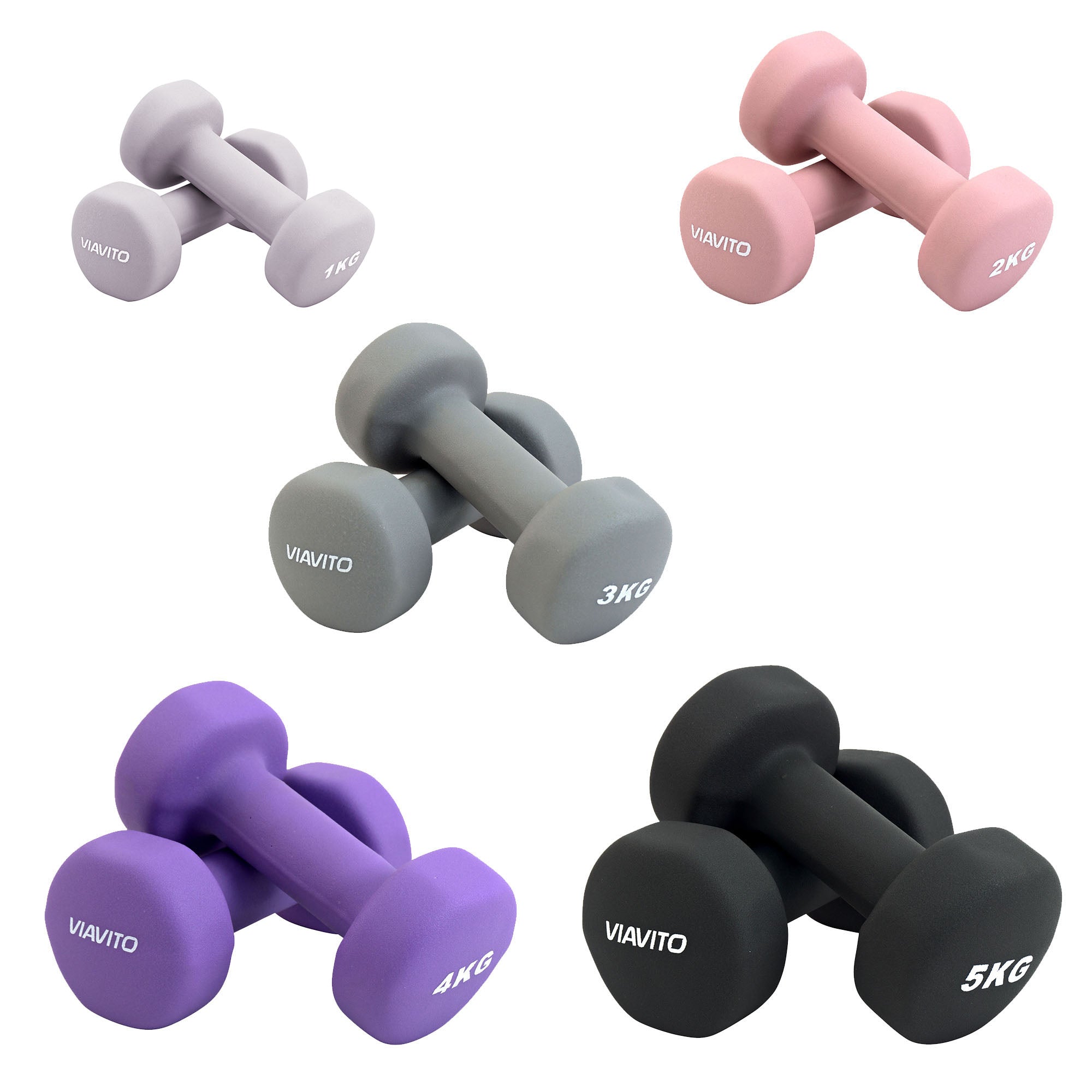 Viavito Neoprene Dumbbells Pair Sweatband