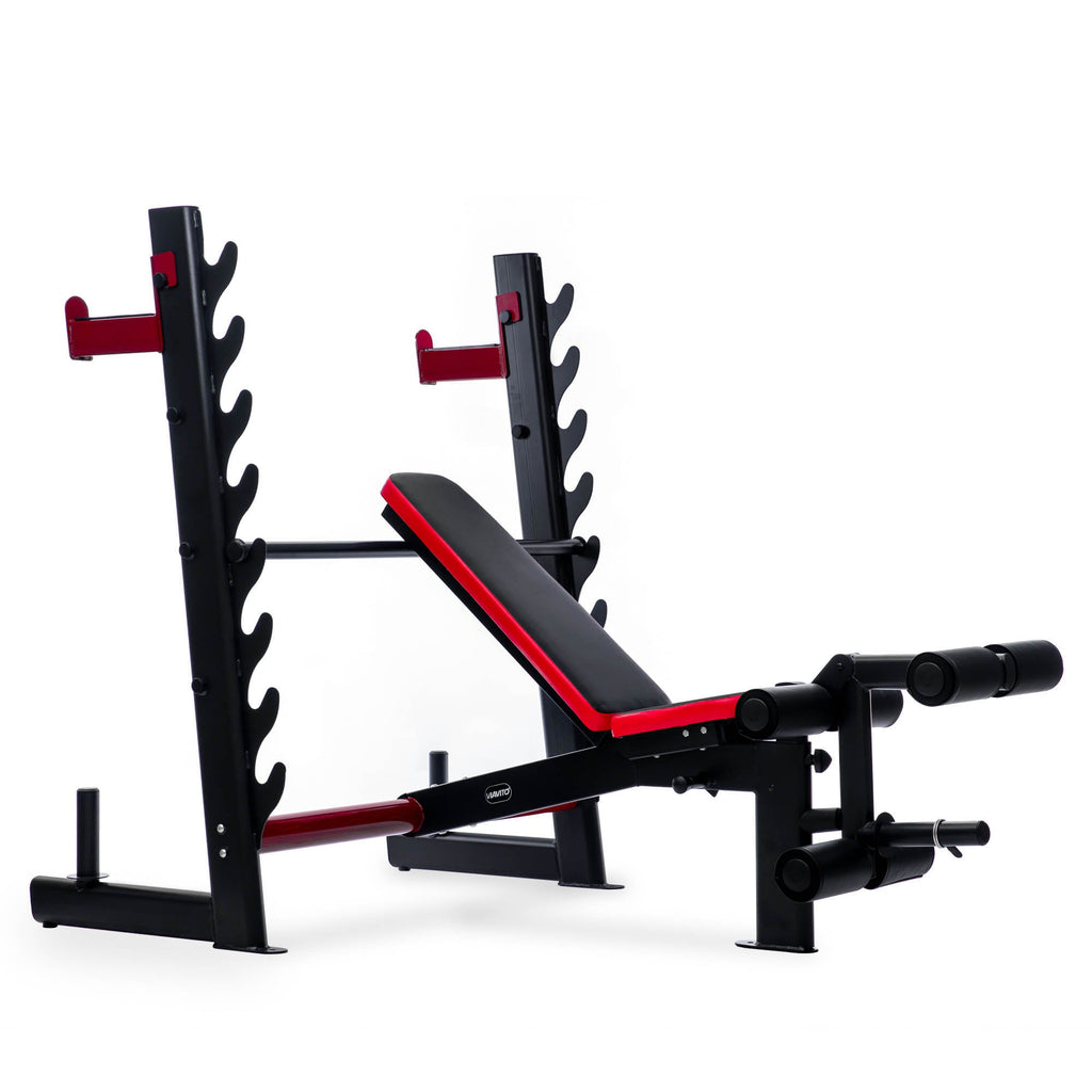 |Viavito Studio Pro 2000 Olympic Barbell Weight Bench and 70kg Weight Set - Angle|