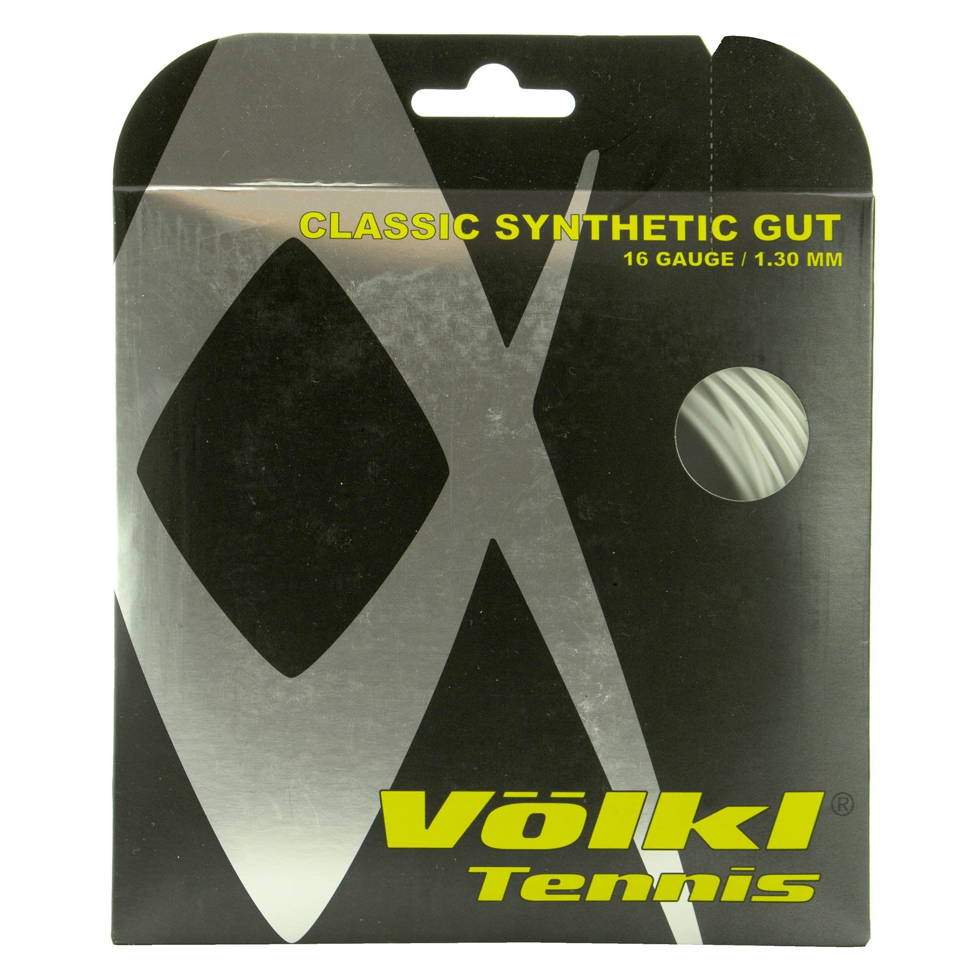 Volkl Classic Synthetic Gut Tennis String - 12M Set - White, 1.30mm