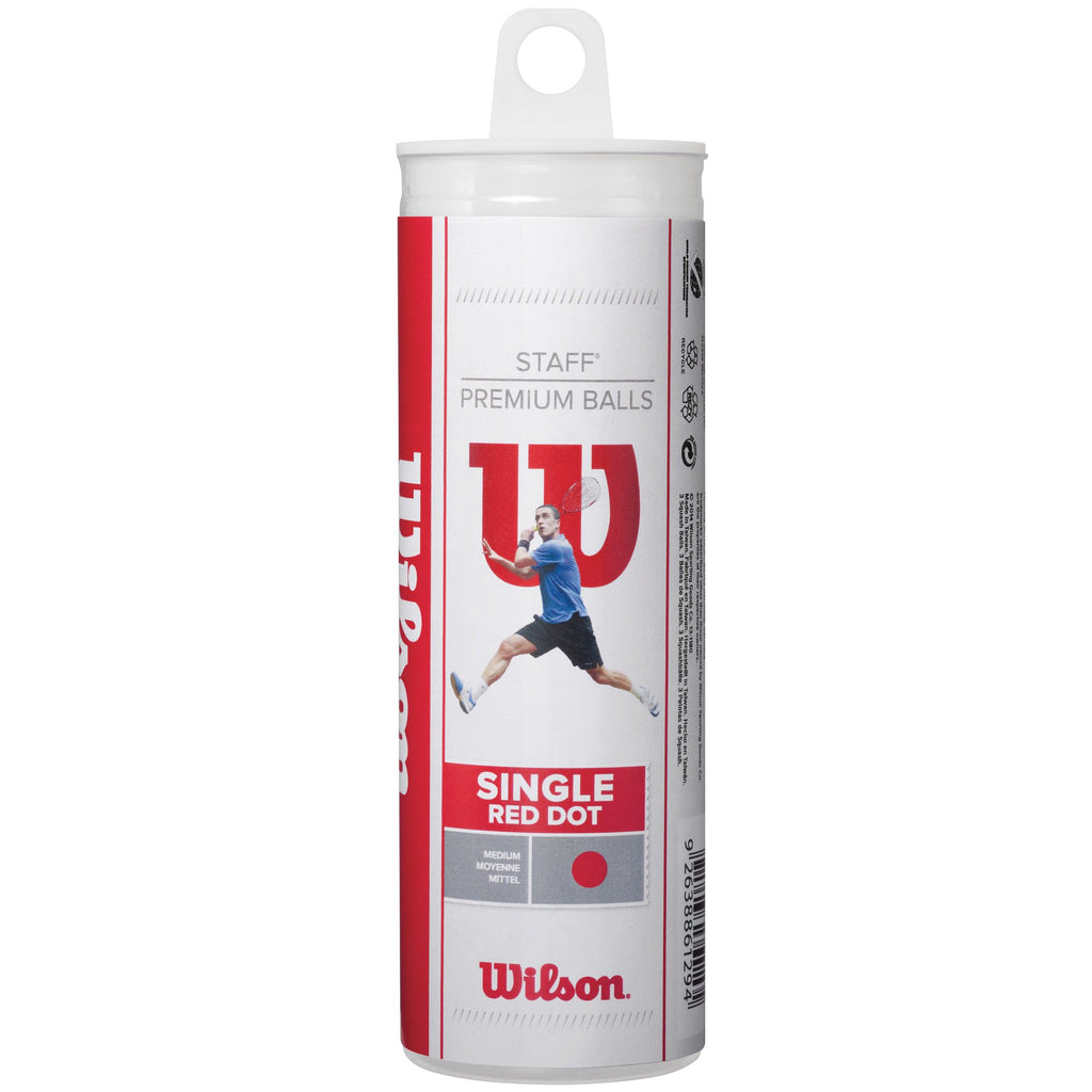 |Wilson Staff Red Dot Squash Balls - Tube of 3|