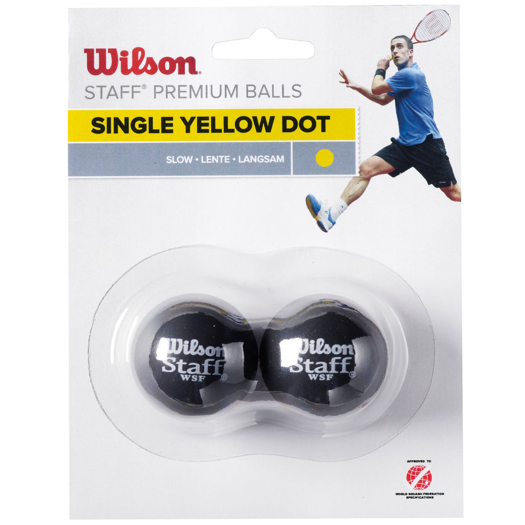 |Wilson Staff Yellow Dot Squash Balls - Pack of 2|