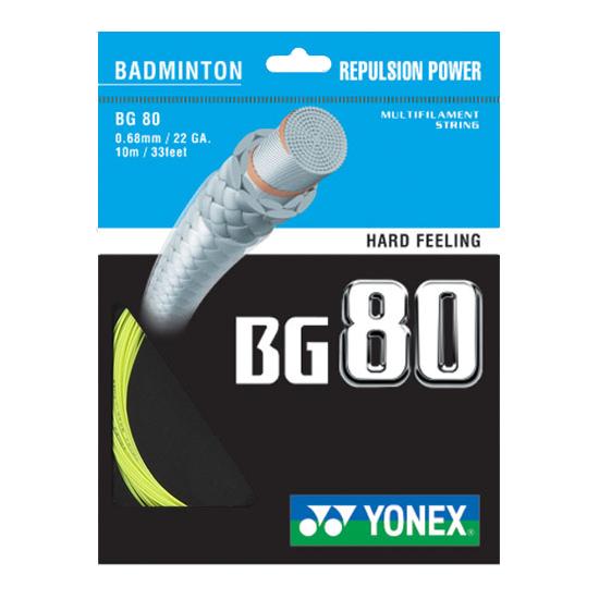 |Yonex BG 80 Yellow Badminton Racket String 10M SET|