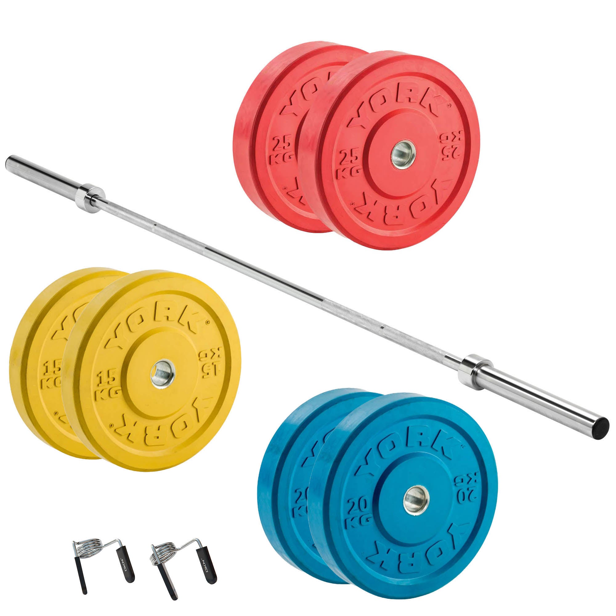 York 140kg Rubber Bumper Adjustable Olympic Weight Set Sweatband