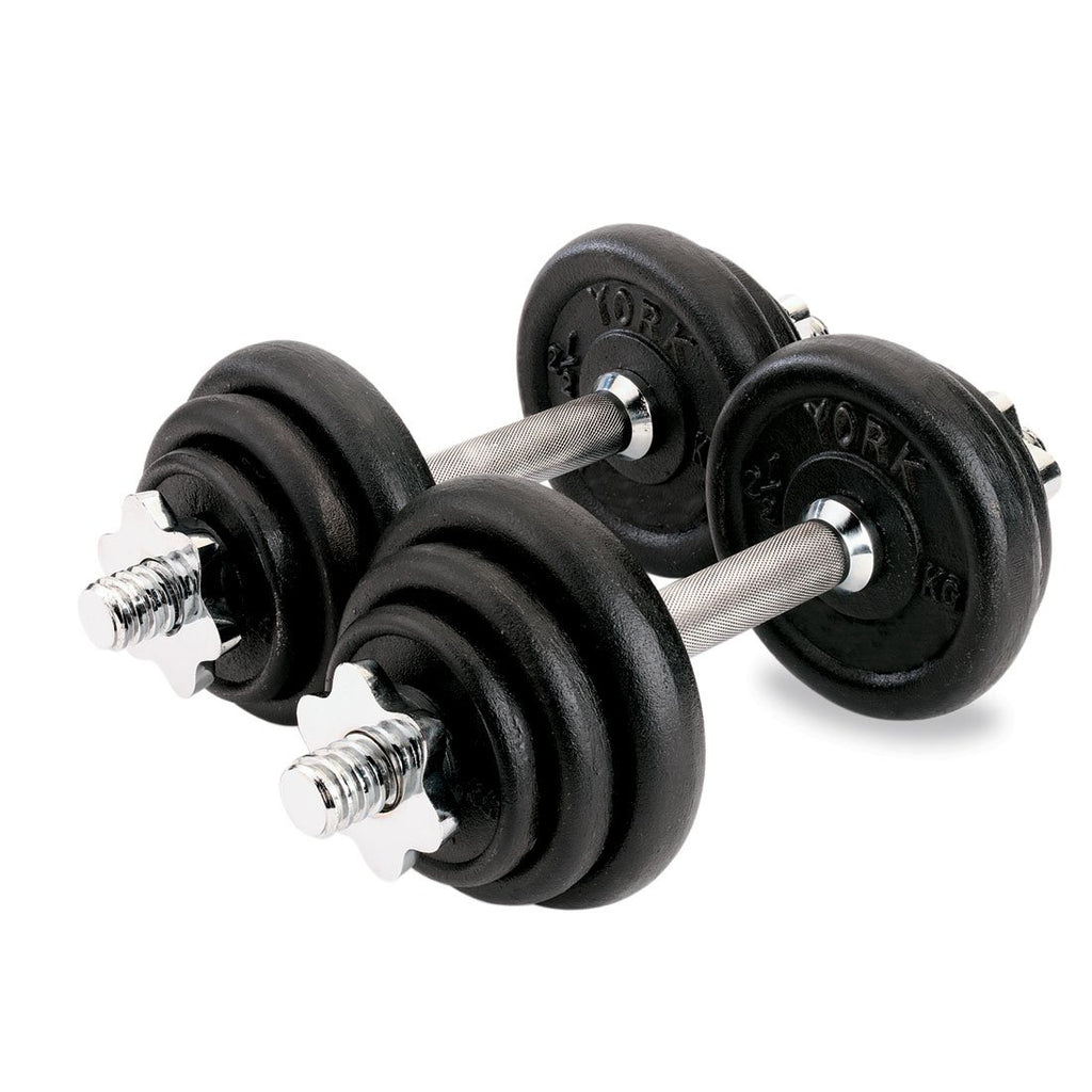 |York 20kg Black Cast Iron Dumbbell Set|