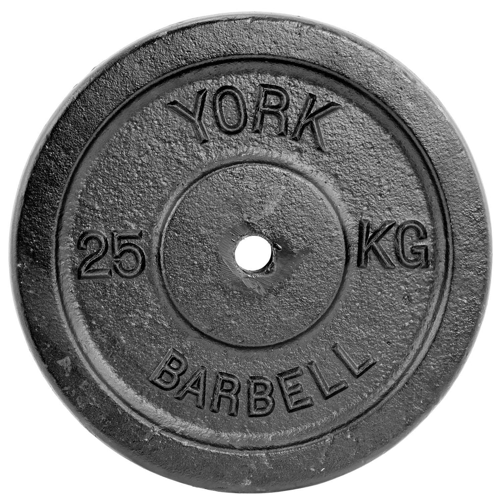 |York 25kg Black Cast Iron 1 Inch Plate|