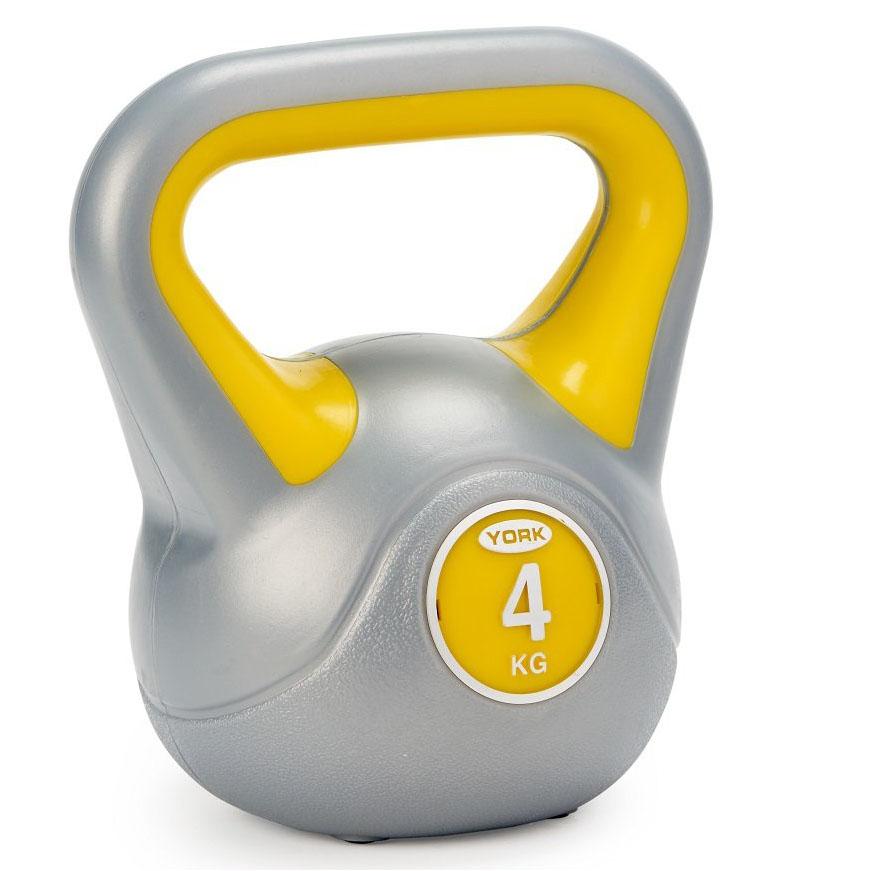 |York 2 4 6 and 8kg Vinyl Kettlebell Weight Set - 4kg|