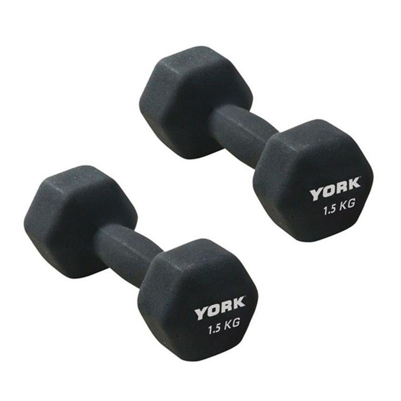 |York 2 x 1.5kg Neo Hex Dumbbells|