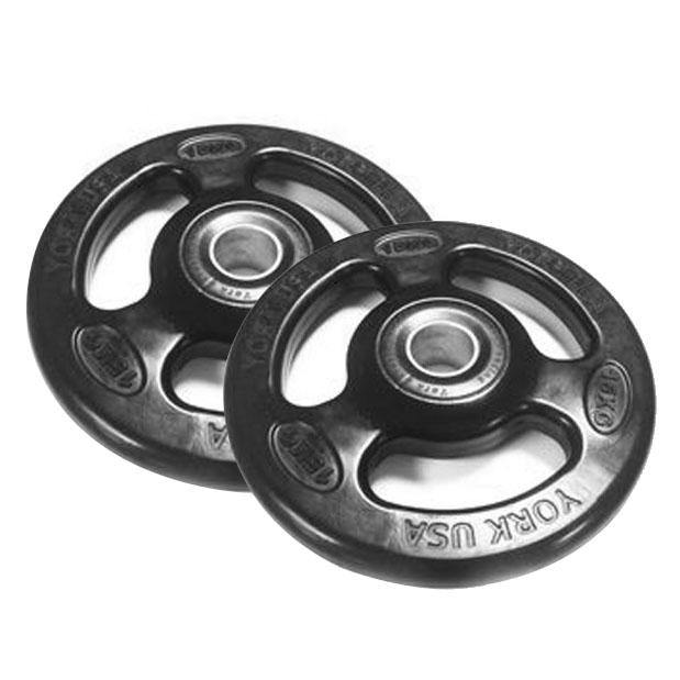 |York 2 x 15kg Rubber ISO-Grip Weight Plates|