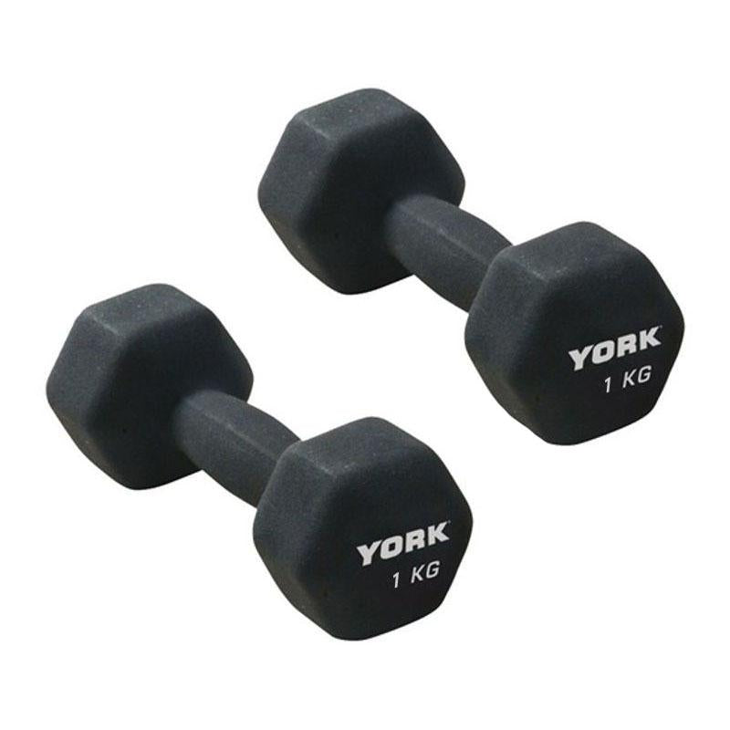 |York 2 x 1kg Neo Hex Dumbbells|