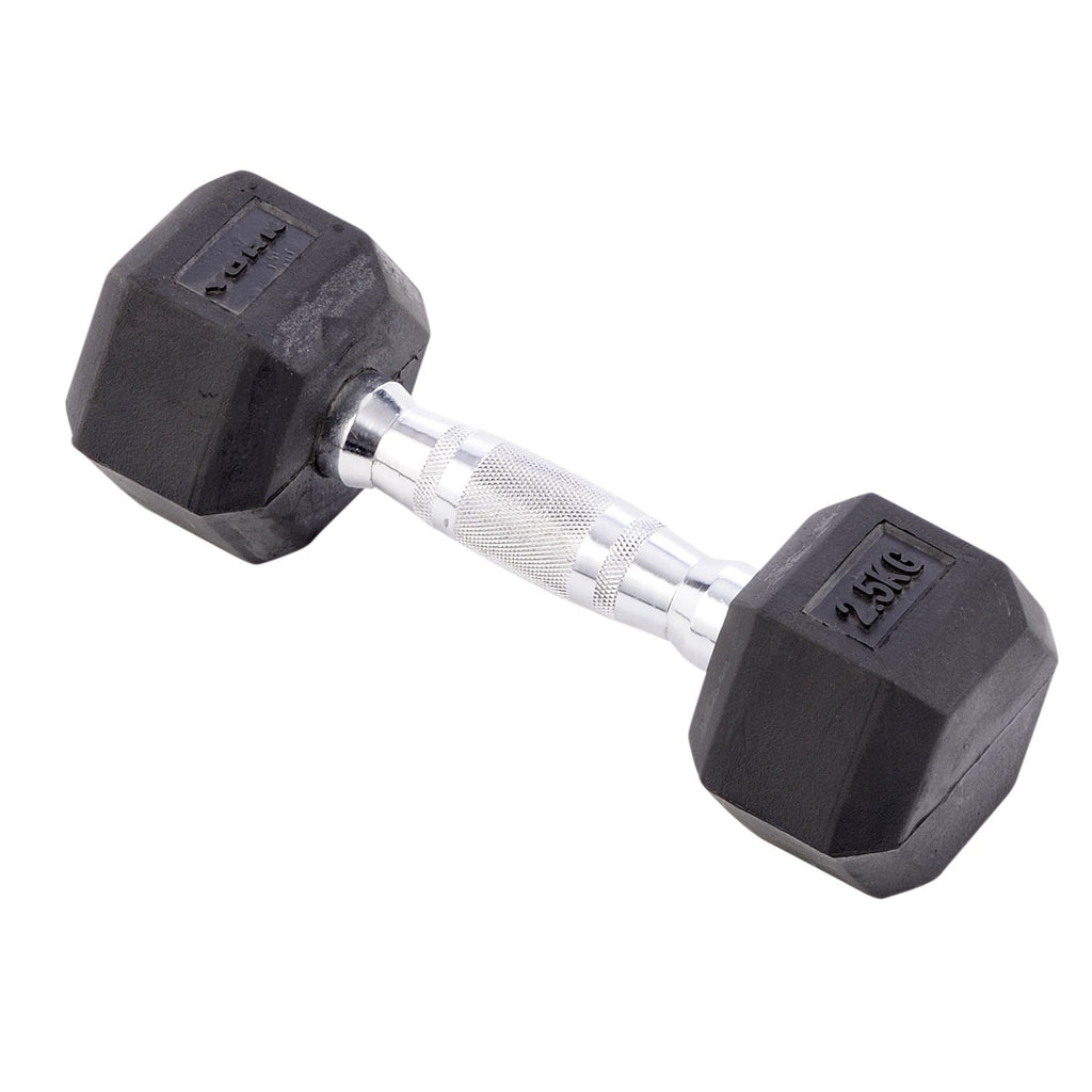 |York Commercial 2.5kg Rubber Hex Dumbell|