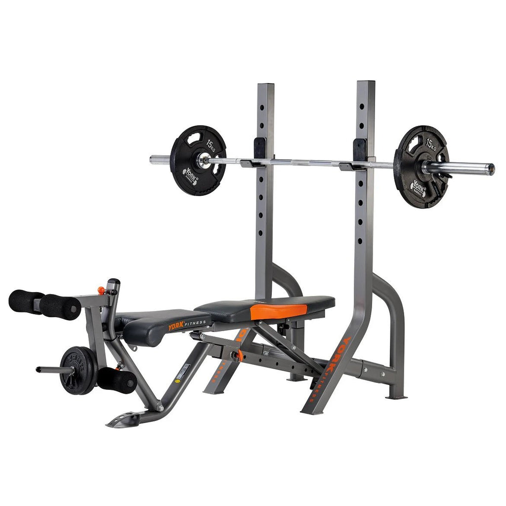 |York Diamond Olympic Narrow Stance Barbell Bench - Pos2|