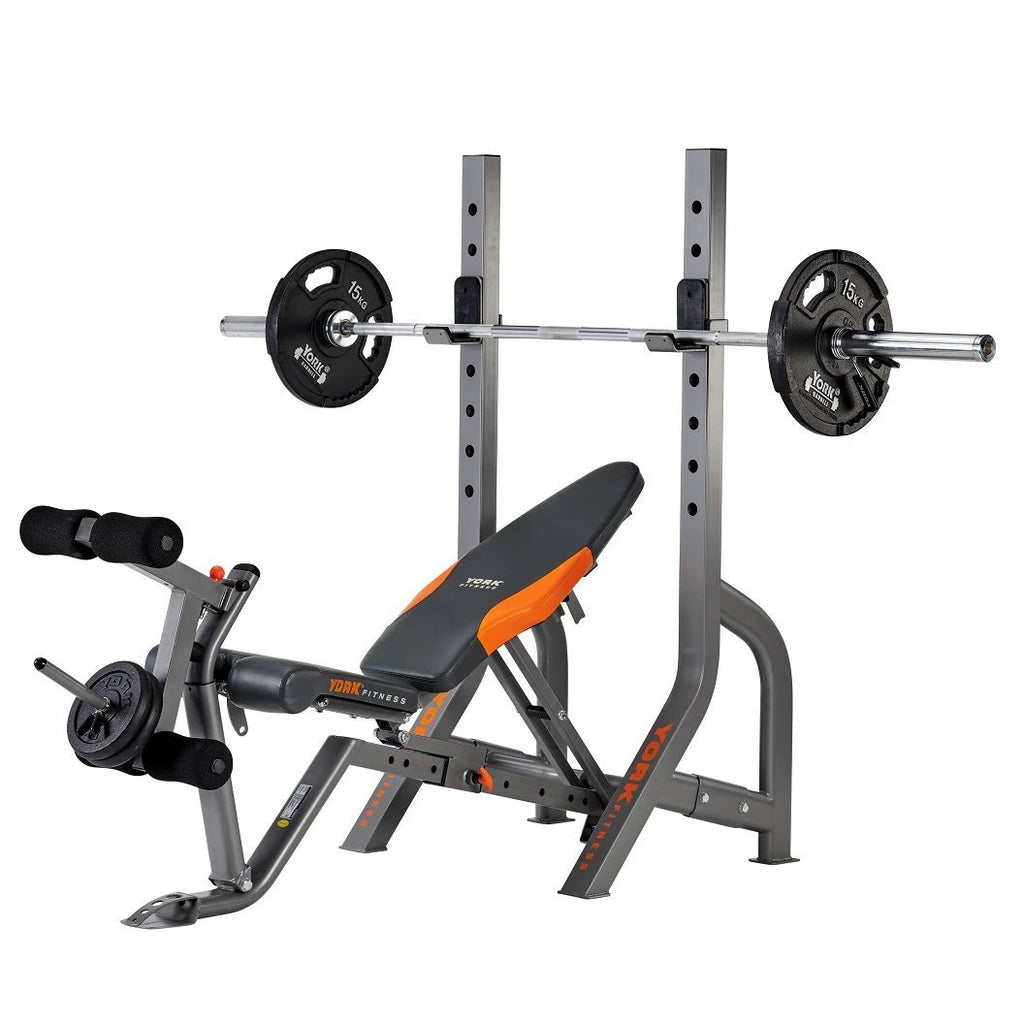 |York Diamond Olympic Narrow Stance Barbell Bench - Pos3|