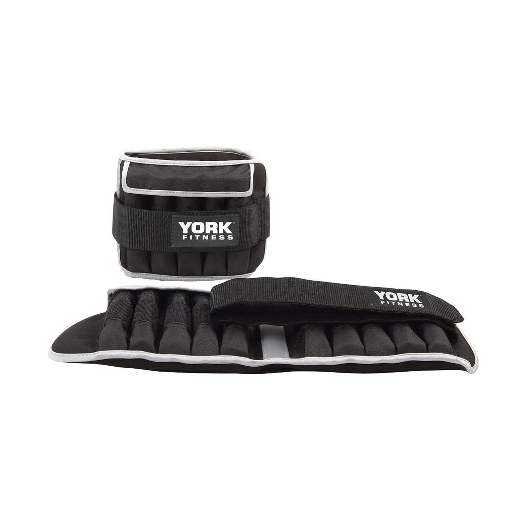 |York Fitness 2 x 5kg Ankle Weights - Open and Closed|