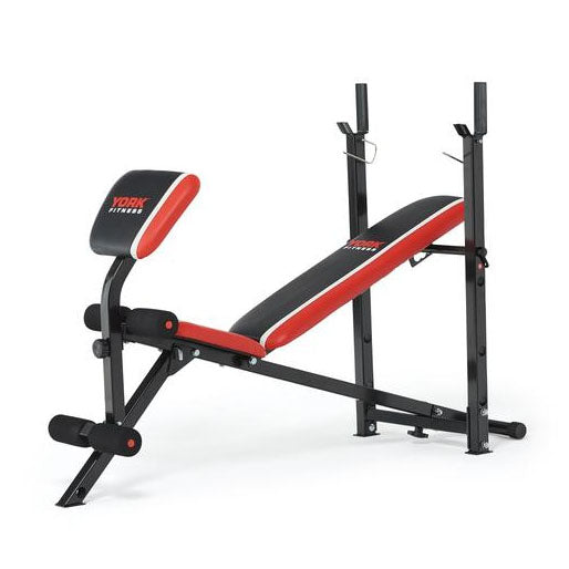 York Warrior 2 in 1 Folding Barbell and Ab Bench with Curl