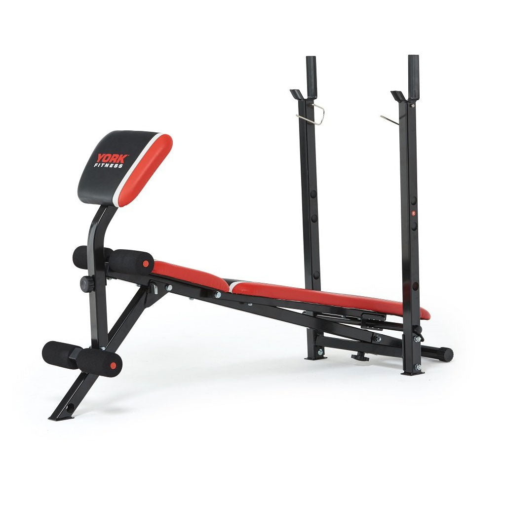 |York Warrior 2 in 1 Folding Barbell and Ab Bench with Curl 4|